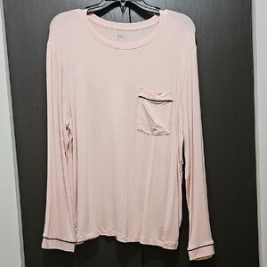 Stars Above Pink Long Sleeve Pajama Top